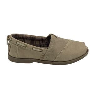 Skechers Bobs Microleather Slip-On Chill Luxe Moccasin Shoes Taupe Womens 6.5 US